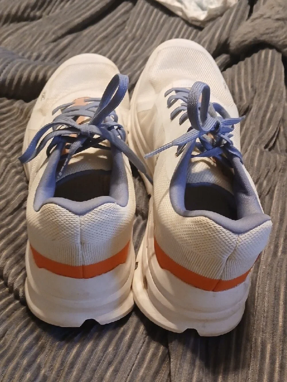 On Running Women's White Athletic Sneakers with Lavender and Peach Accents